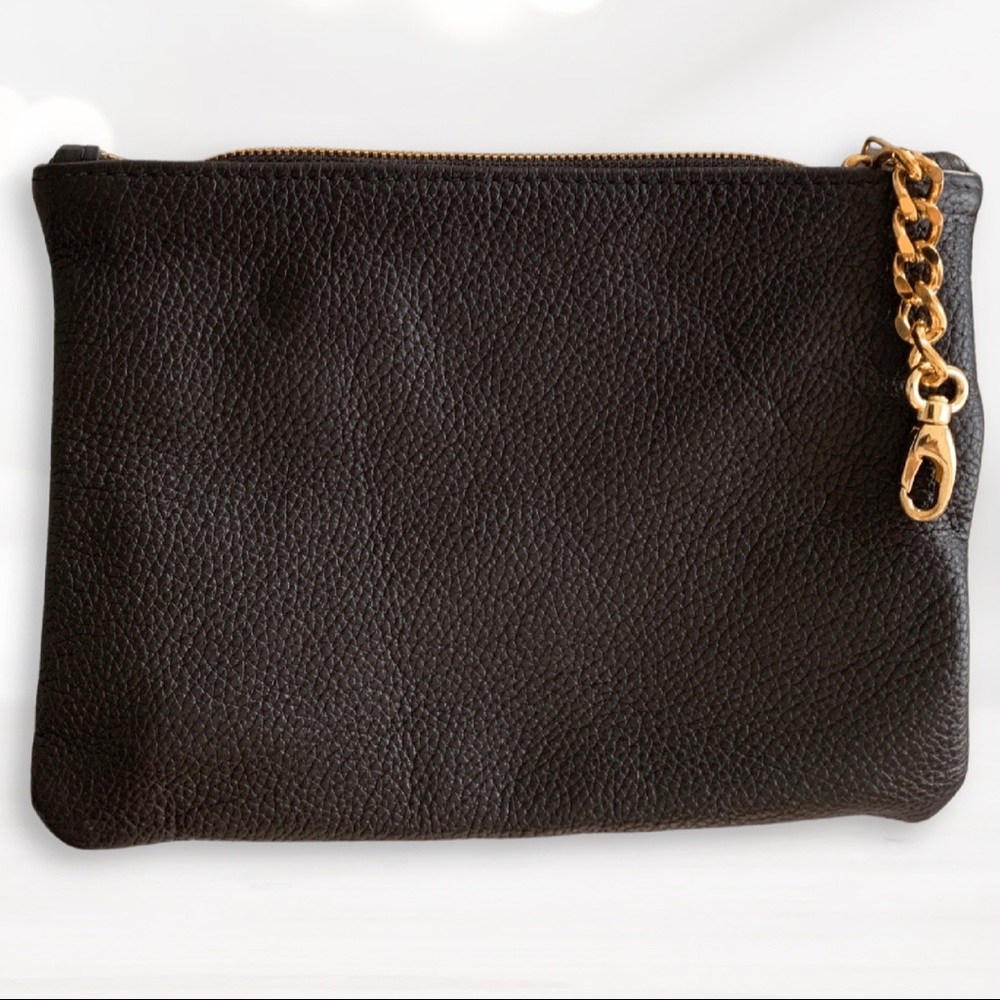 Laggo Black Leather Clutch